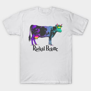 Colorful Rainbow Cow Weird Bovine Strange Trip T-Shirt